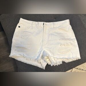 Gently used Kancan White distressed shorts size 9
